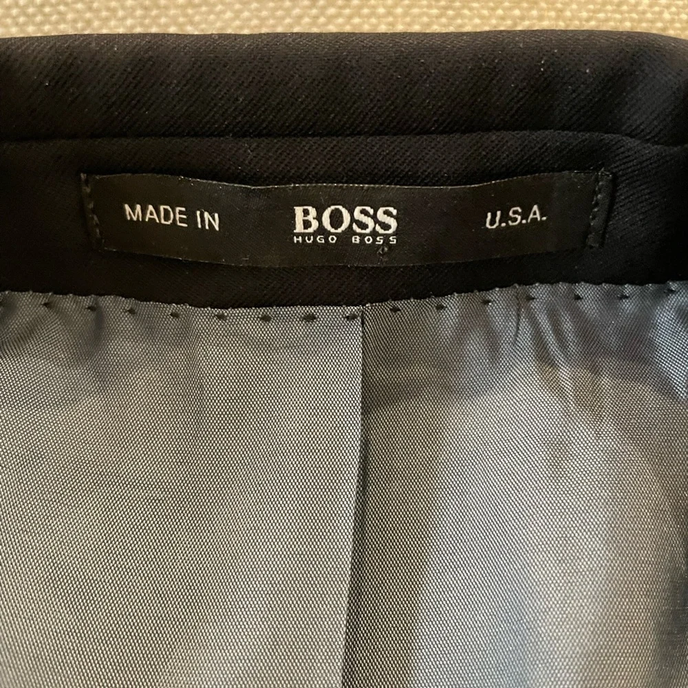 BOSS HUGO BOSS Passolini/Movie US Super‎ 100’s Wool Navy Blazer Size 46 R